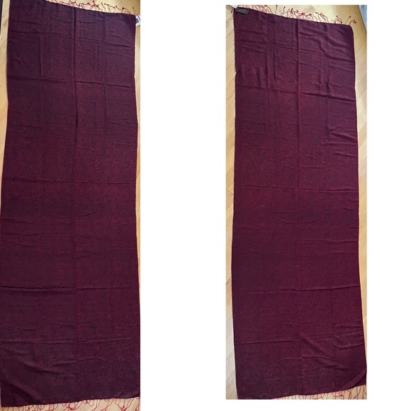 🇳🇵NEW Jacquard Paisley Maroon/Black Scarf | Fair Trade Nepal | Silk & Viscose - Picture 9 of 17